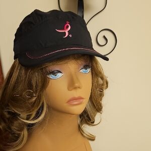 New Balance Black Hat with Pink Emblem